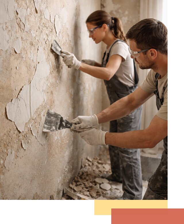 Снятие старой шпаклевки и подготовка поверхностей в Балаково