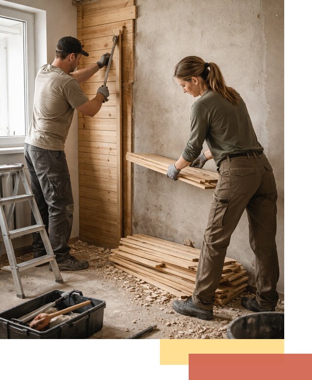 Демонтаж вагонки со стен в Балаково — профессиональный демонтаж