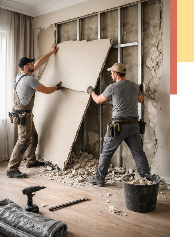 Демонтаж гипсокартона со стен в Балаково от 356 руб. — услуги демонтажа | ОТДЕЛОЧНИК-Блк