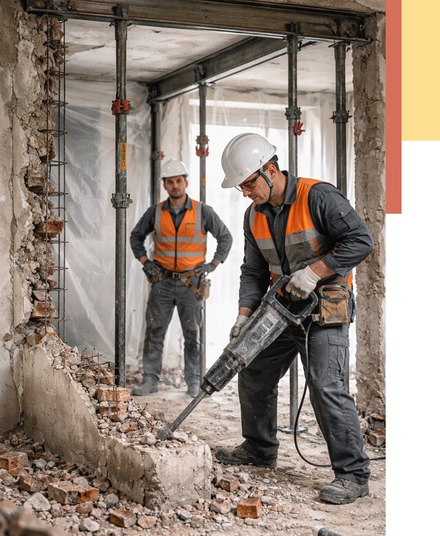 Снос несущих стен в Балаково от 10431 руб. — демонтаж несущей стены под ключ | ОТДЕЛОЧНИК-Блк