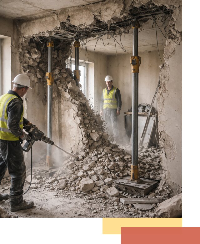 Снос несущих стен в Балаково с гарантией безопасности и качества