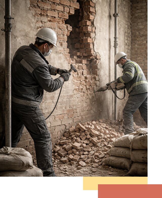 Демонтаж кирпичных стен в Балаково быстро и безопасно