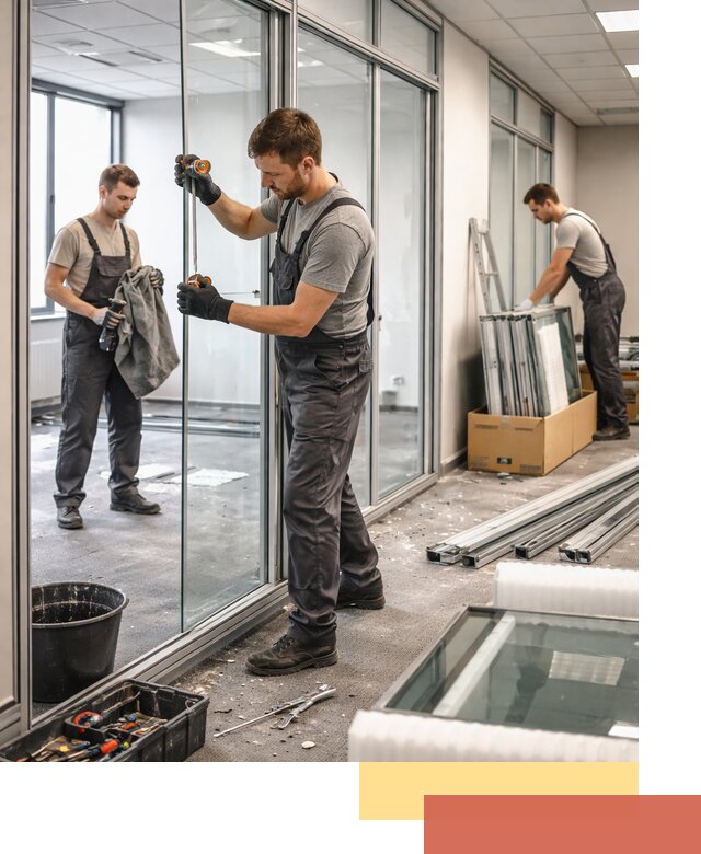 Демонтаж стеклянных перегородок в Балаково быстро и безопасно