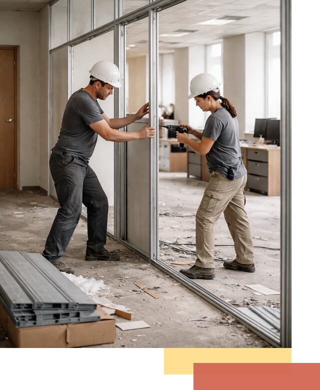 Демонтаж алюминиевых перегородок в Балаково быстро и аккуратно