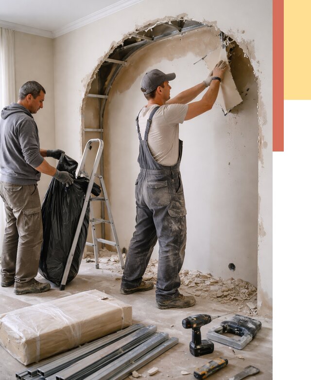 Демонтаж арки из гипсокартона в Балаково от 3562 руб. — услуги под ключ | ОТДЕЛОЧНИК-Блк