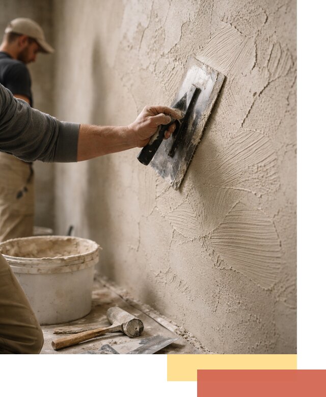 Фактурная штукатурка стен в Балаково — монтаж, отделка, реставрация