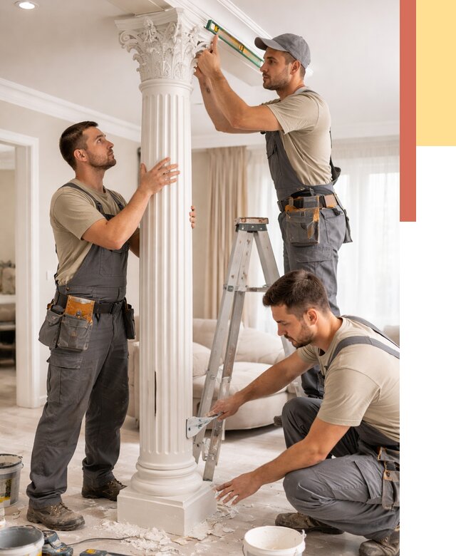 Установка декоративных колонн в Балаково от 12212 руб. под ключ | ОТДЕЛОЧНИК-Блк