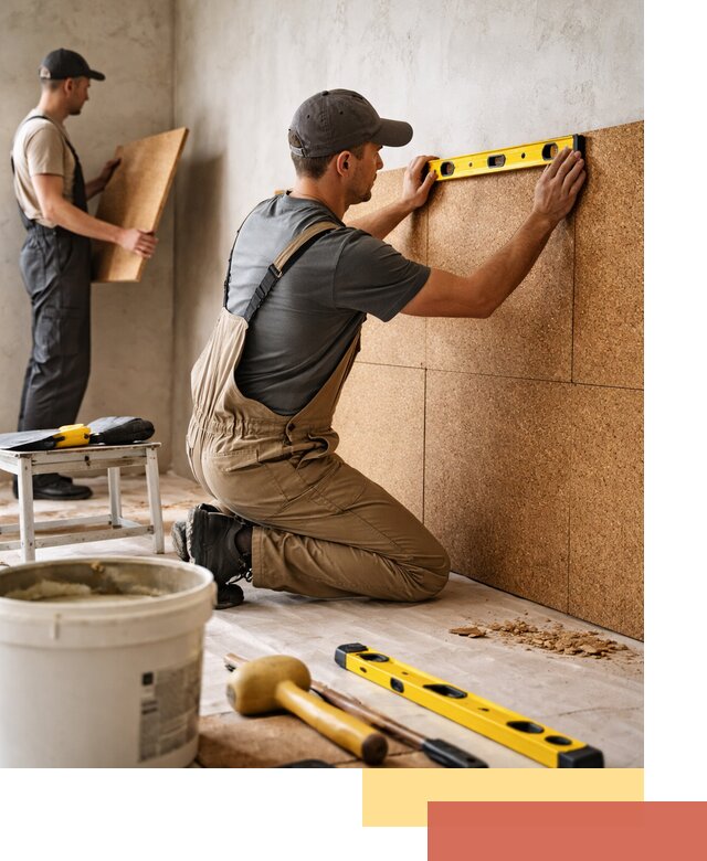 Монтаж пробковых панелей на стены в Балаково быстро и качественно