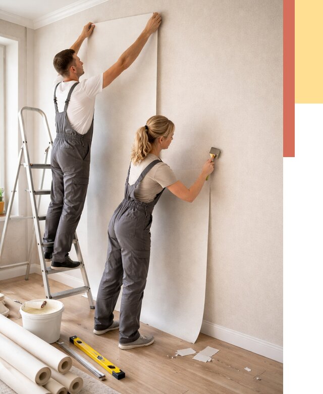 Поклейка флизелиновых обоев в Балаково от 6106 руб. | Быстро и недорого — ОТДЕЛОЧНИК-Блк