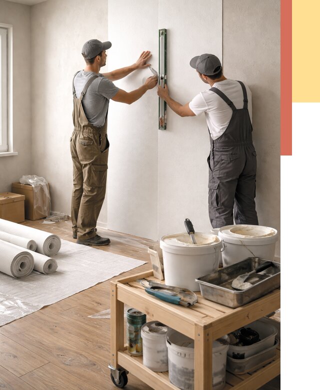 Поклейка стеклообоев в Балаково от 6615 руб. за м2 — быстро и недорого | ОТДЕЛОЧНИК-Блк