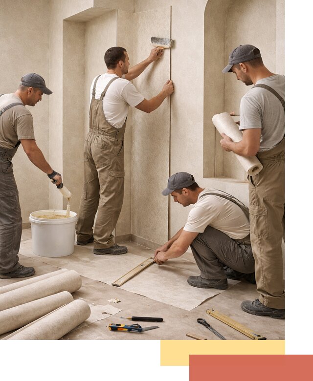 Поклейка обоев на сложные стены и неровные поверхности в Балаково