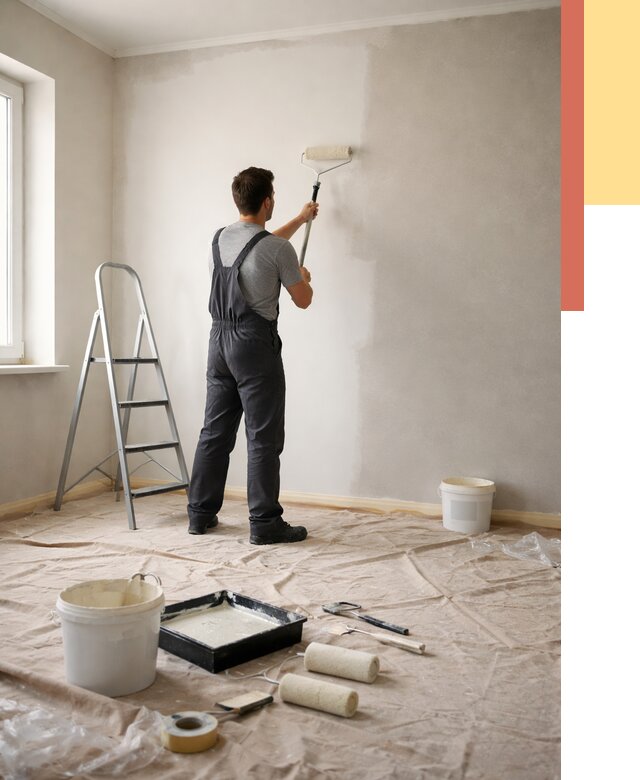 Покраска стен моющейся краской в Балаково от 356 руб./м² — быстро и недорого | ОТДЕЛОЧНИК-Блк