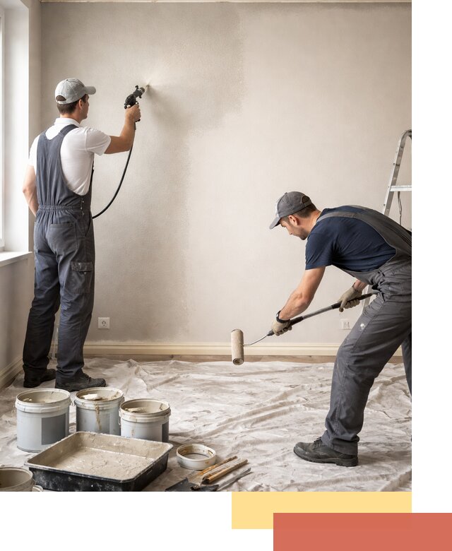 Покраска стен моющейся краской и защита поверхностей в Балаково