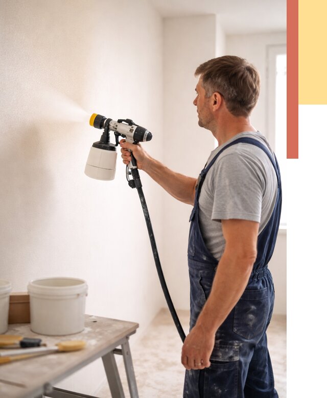 Покраска стен краскопультом в Балаково от 7633 руб. — механизированная покраска | ОТДЕЛОЧНИК-Блк