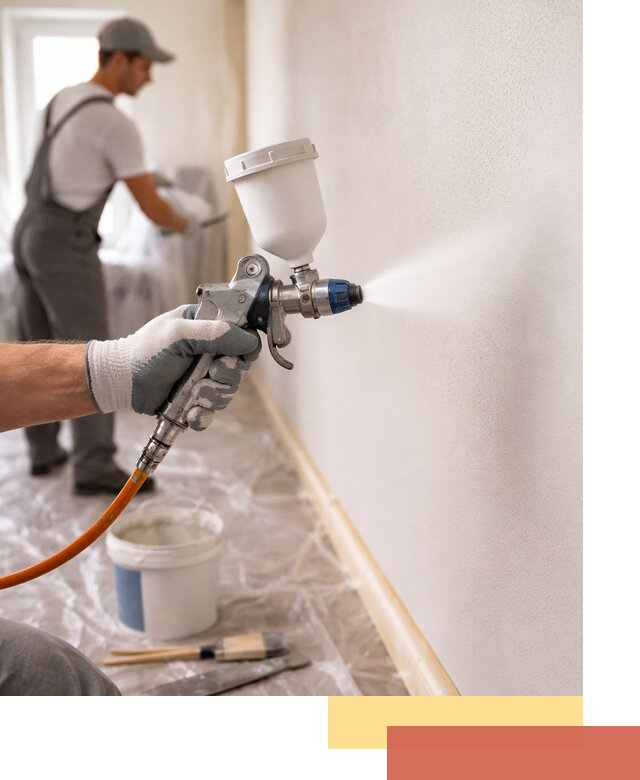 Покраска стен краскопультом в Балаково быстро и качественно