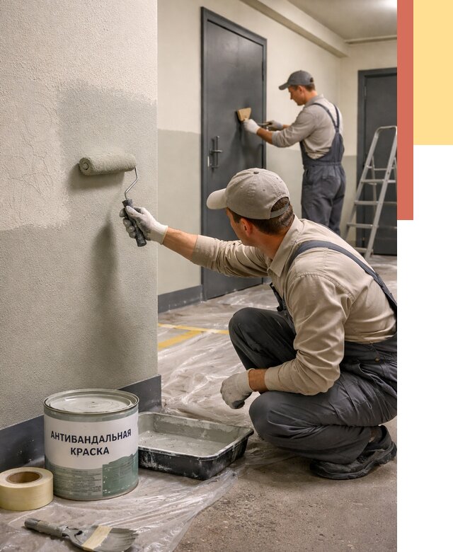 Покраска стен антивандальной краской в Балаково от 4580 руб./м² под ключ | ОТДЕЛОЧНИК-Блк