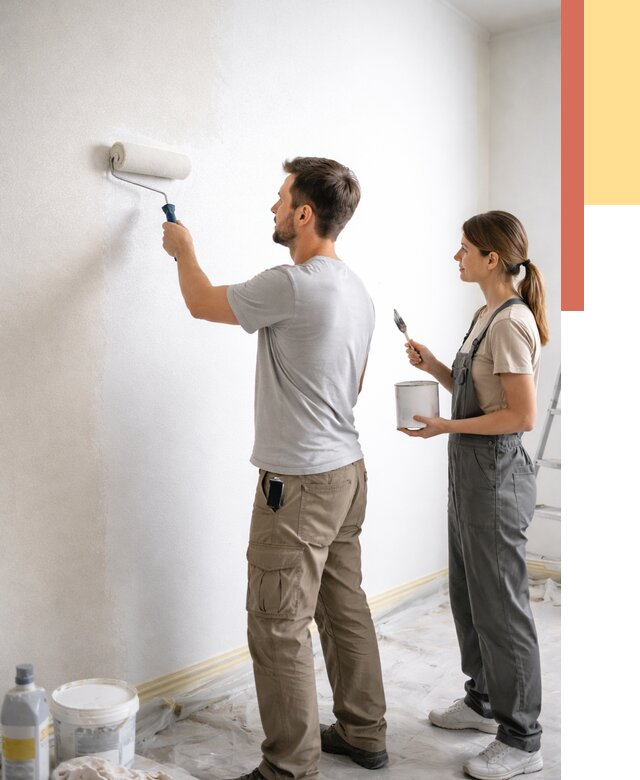 Окраска стен по стеклохолсту в Балаково от 4580 руб/м² под ключ | ОТДЕЛОЧНИК-Блк