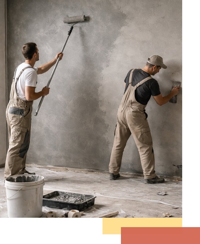 Покраска стен под бетон в Балаково профессионально и недорого