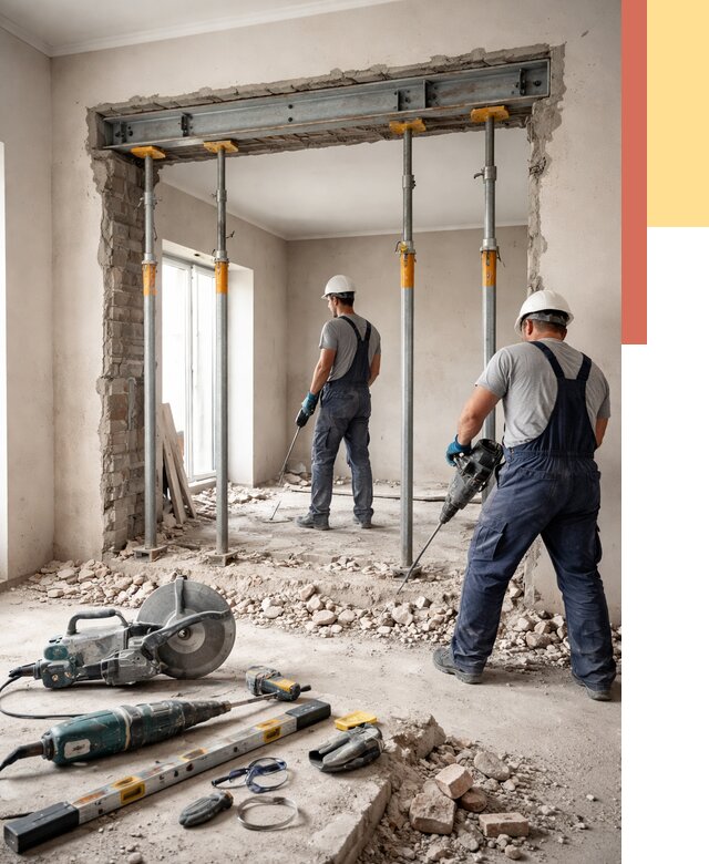 Прорезка проема в стене в Балаково от 4580 руб. — быстро и недорого | ОТДЕЛОЧНИК-Блк