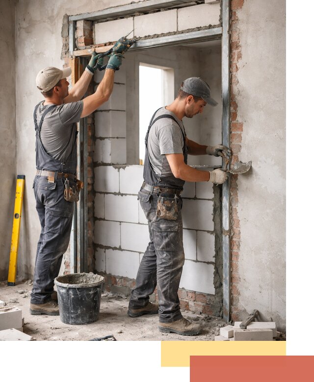 Закладка дверного проема под ключ в Балаково: демонтаж, монтаж, отделка