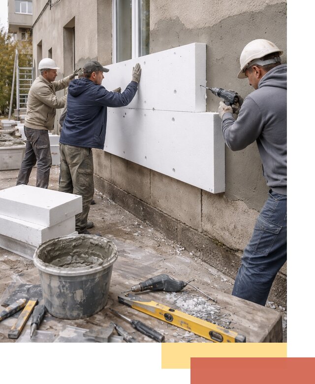 Утепление наружных стен пенопластом в Балаково