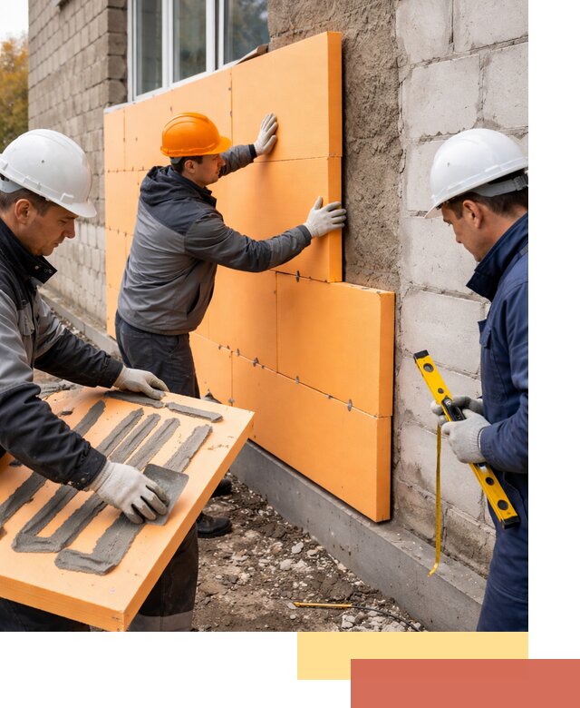 Утепление фасада пеноплексом под ключ в Балаково