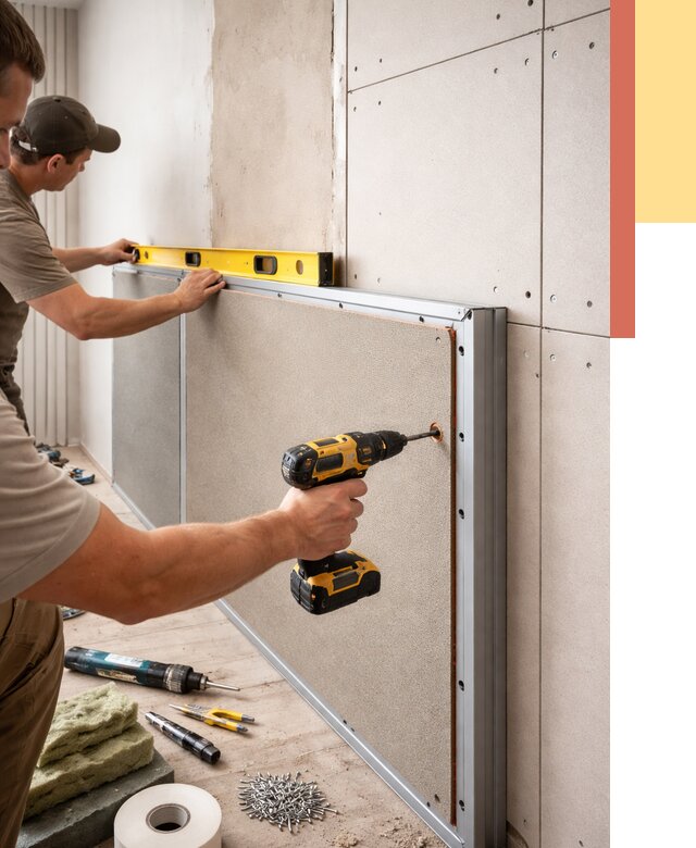 Шумоизоляция стен панелями ЗИПС в Балаково от 2239 руб./м² под ключ | ОТДЕЛОЧНИК-Блк