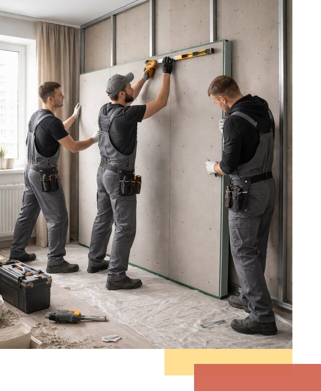 Шумоизоляция стен панелями ЗИПС в Балаково для жилых и коммерческих помещений