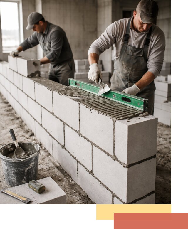 Кладка перегородок из газобетона в Балаково быстро и качественно