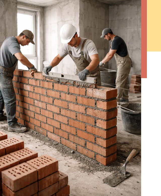 Кладка перегородок из кирпича в Балаково от 3562 руб. за м² | ОТДЕЛОЧНИК-Блк