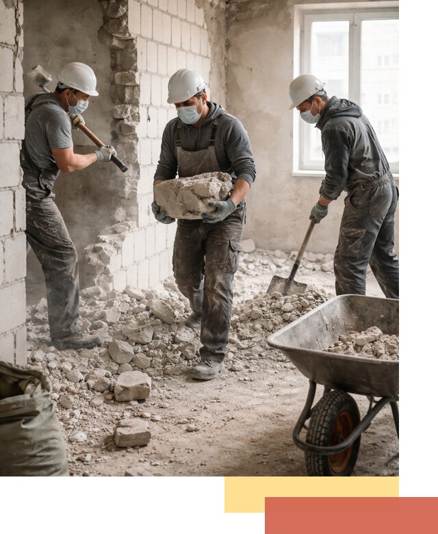 Демонтаж блочных перегородок в Балаково быстро и аккуратно