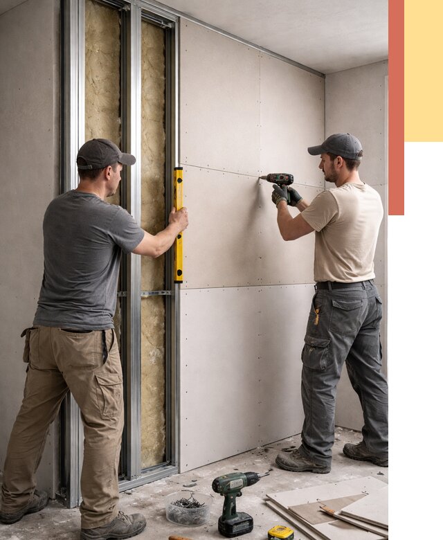 Монтаж двухслойной перегородки из гипсокартона в Балаково от 1476 руб. | ОТДЕЛОЧНИК-Блк