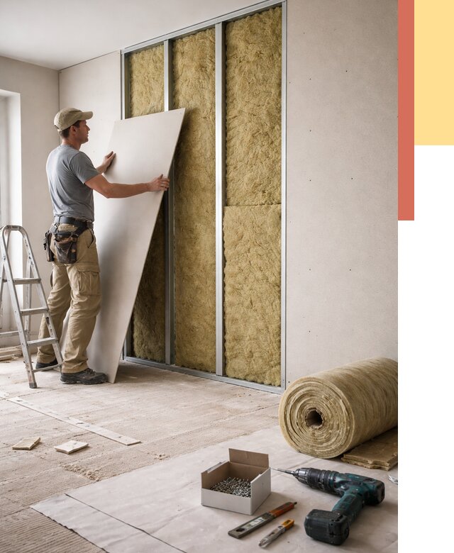 Перегородка из гипсокартона с шумоизоляцией в Балаково от 3175 руб. | ОТДЕЛОЧНИК-Блк