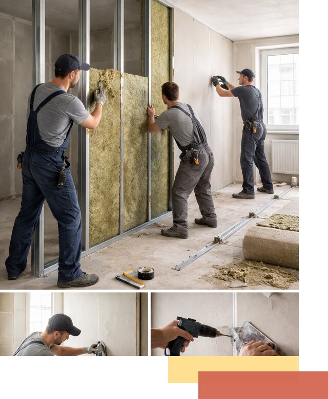 Перегородка из гипсокартона с шумоизоляцией в Балаково — монтаж под ключ