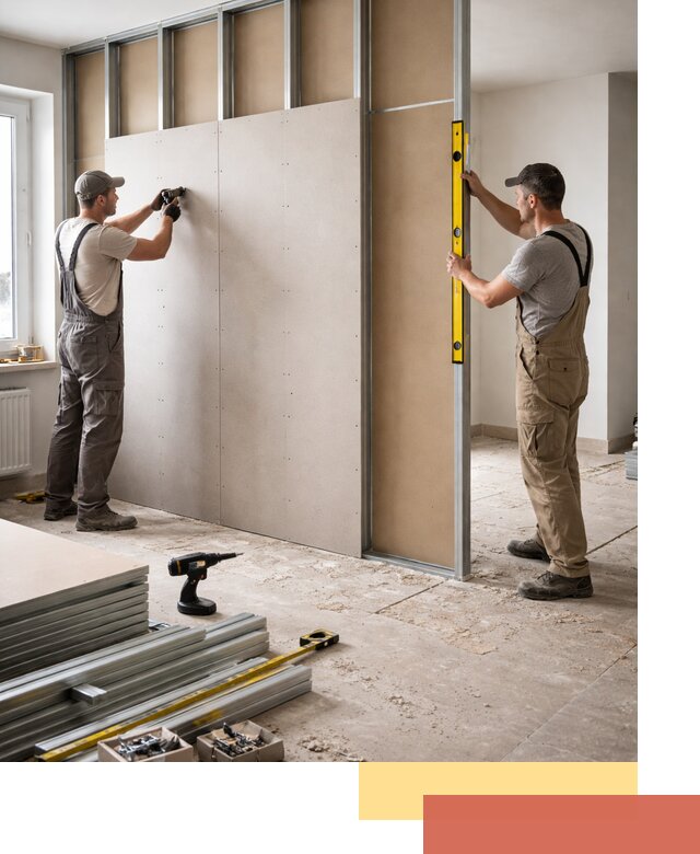 Зонирующая перегородка из гипсокартона под ключ в Балаково