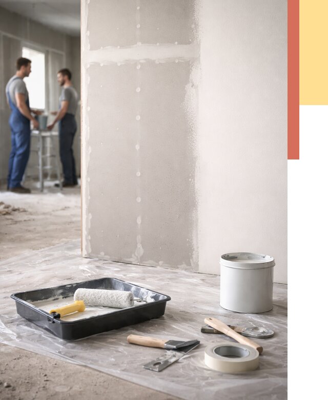 Покраска перегородок из гипсокартона в Балаково от 4580 руб. под ключ | ОТДЕЛОЧНИК-Блк