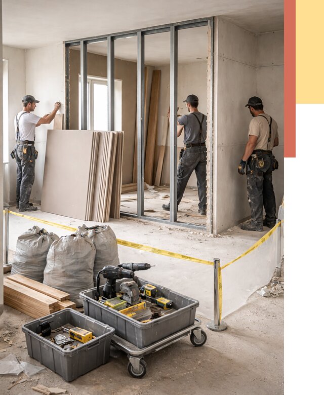 Перенос гипсокартонной перегородки в Балаково под ключ от 4580 руб. | Демонтаж и монтаж – ОТДЕЛОЧНИК-Блк