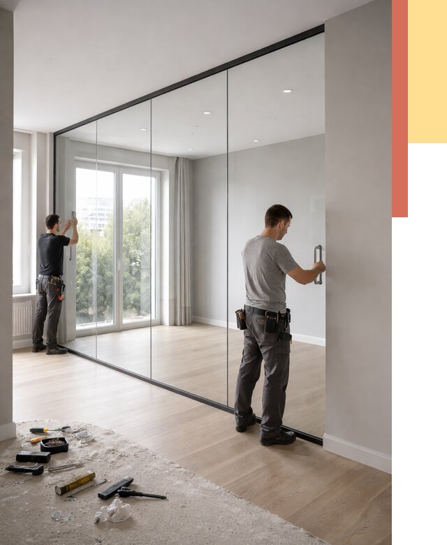 Изготовление стеклянных перегородок в Балаково от 12569 руб. под ключ | ОТДЕЛОЧНИК-Блк