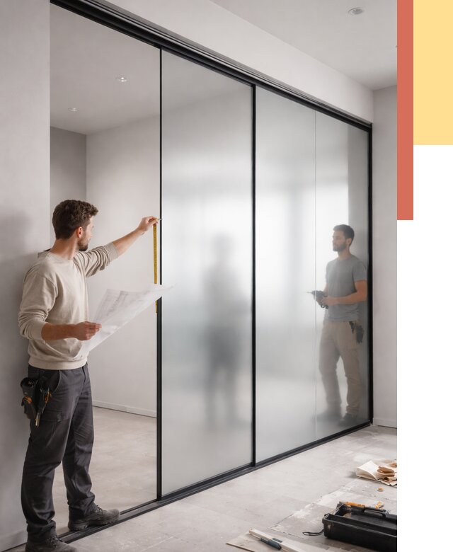 Матовые стеклянные перегородки в Балаково от 8650 руб. — монтаж и установка | ОТДЕЛОЧНИК-Блк