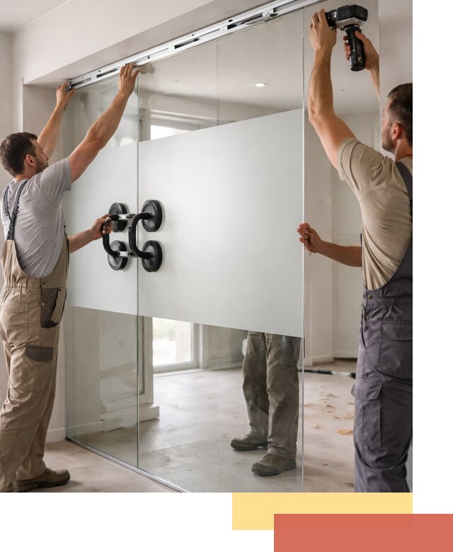 Матовые стеклянные перегородки под ключ в Балаково