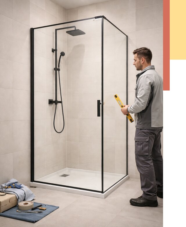 Стеклянные перегородки для душа в Балаково от 12721 руб. | Монтаж под ключ — ОТДЕЛОЧНИК-Блк