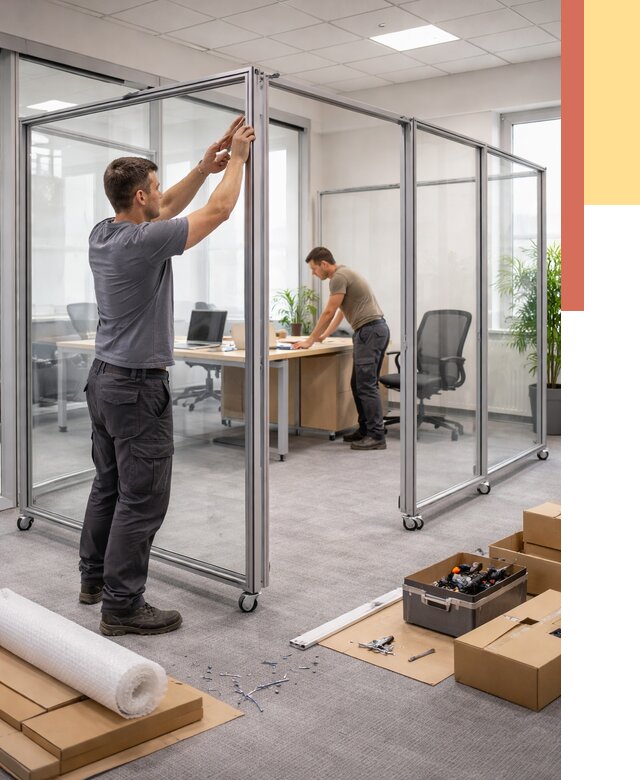 Мобильные офисные перегородки в Балаково от 12721 руб. — установка под ключ | ОТДЕЛОЧНИК-Блк