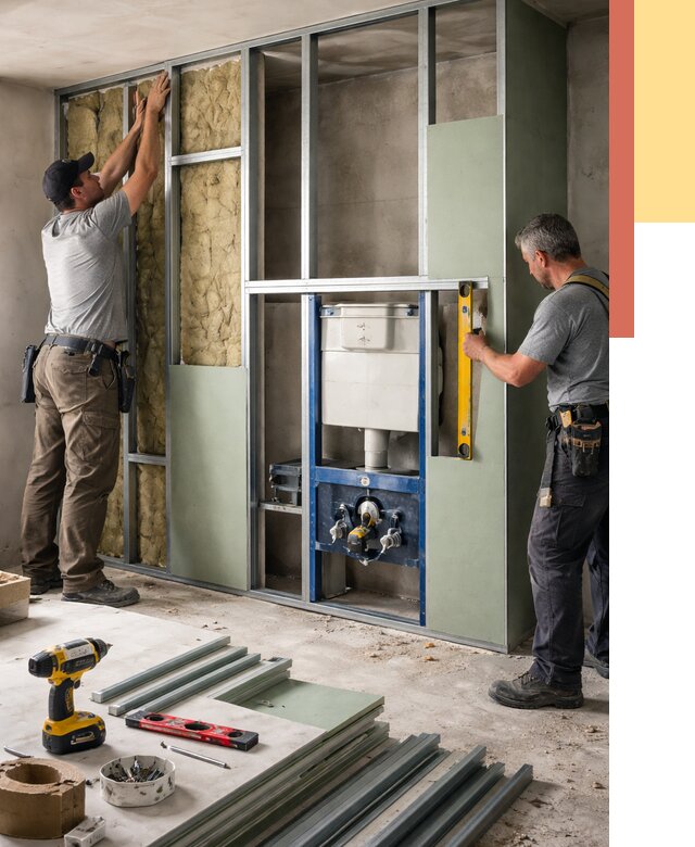 Установка сантехнических перегородок в Балаково от 8650 руб. | ОТДЕЛОЧНИК-Блк