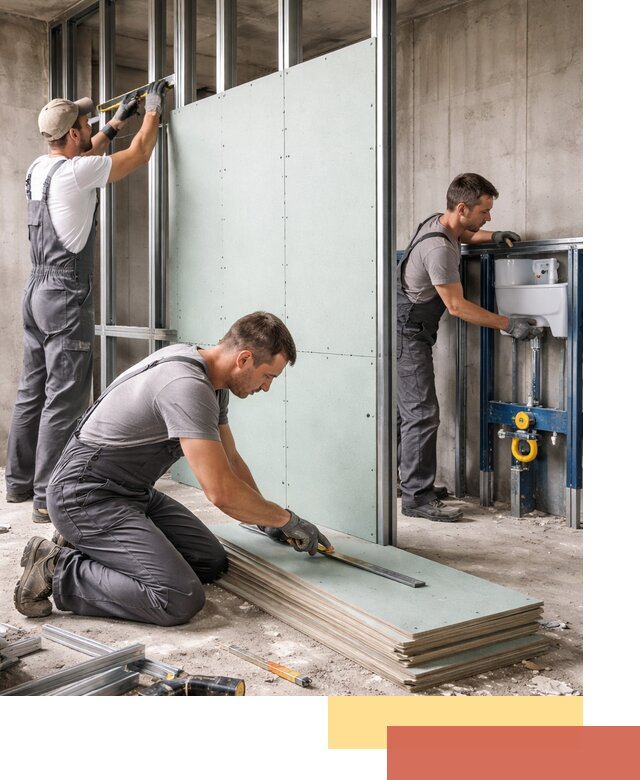 Монтаж и ремонт сантехнических перегородок в Балаково