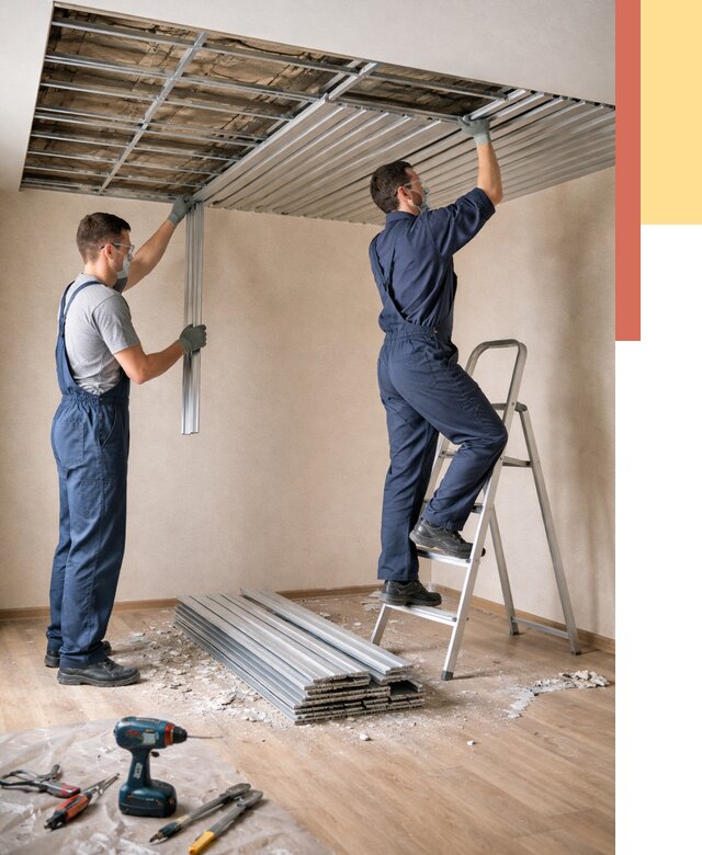 Демонтаж реечного потолка в Балаково от 4580 руб. быстро и недорого | ОТДЕЛОЧНИК-Блк