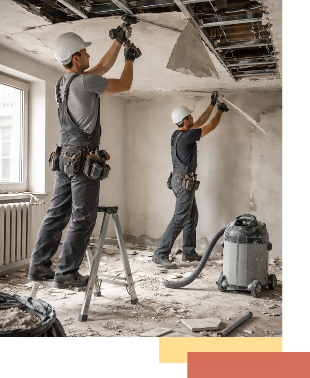 Демонтаж гипсокартонного потолка в Балаково быстро и аккуратно