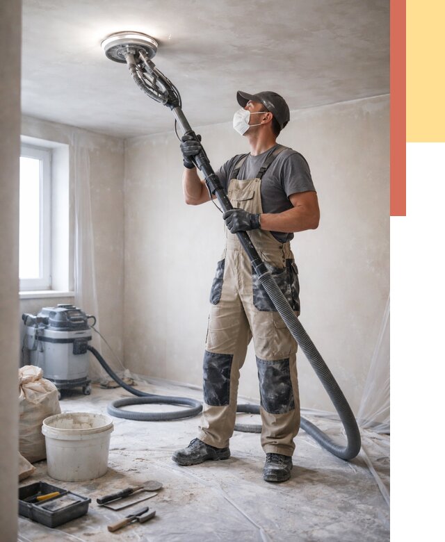 Шлифовка потолка в Балаково от 3562 руб. — услуги шлифования потолка | ОТДЕЛОЧНИК-Блк