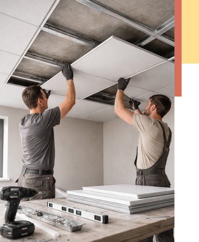 Монтаж кассетного потолка в Балаково от 4580 руб/м2 — установка и сборка | ОТДЕЛОЧНИК-Блк