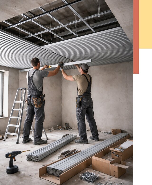 Монтаж реечного потолка в Балаково от 4580 руб. под ключ | ОТДЕЛОЧНИК-Блк