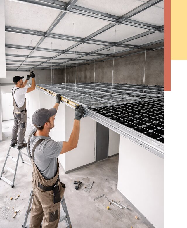 Монтаж потолка грильято в Балаково от 458 руб./м² — быстрая сборка под ключ | ОТДЕЛОЧНИК-Блк